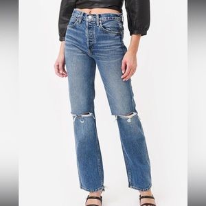 ReDone Denim Straight Jeans in Destroyed Mar